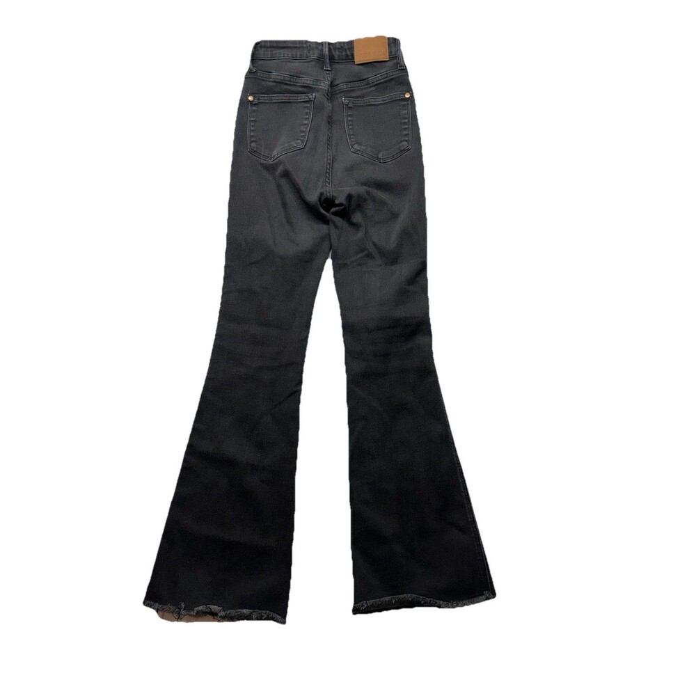 Judy Blue Jeans Womens 1/25 Black Flare Raw Hem High Rise Stretch Dark Wash - Picture 4 of 5
